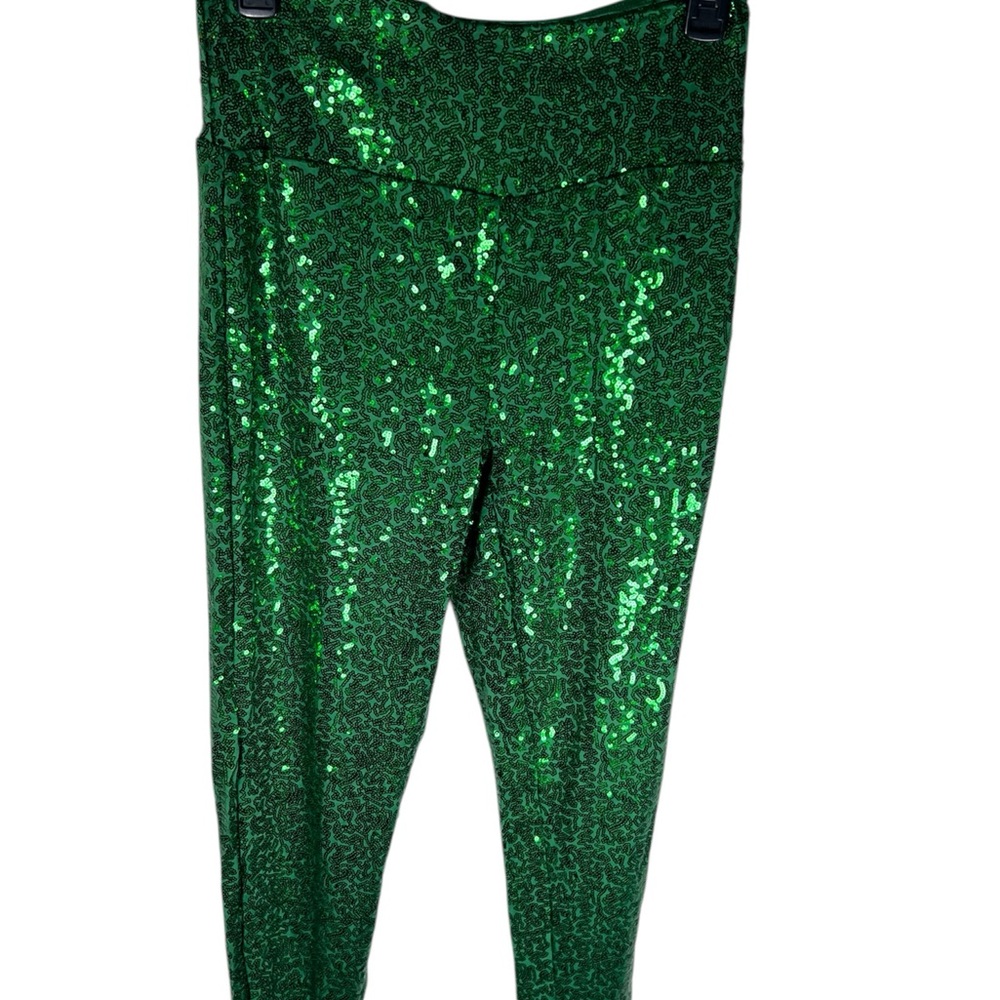 Tipsy Elves Green Sequin High Waisted Leggings Size M